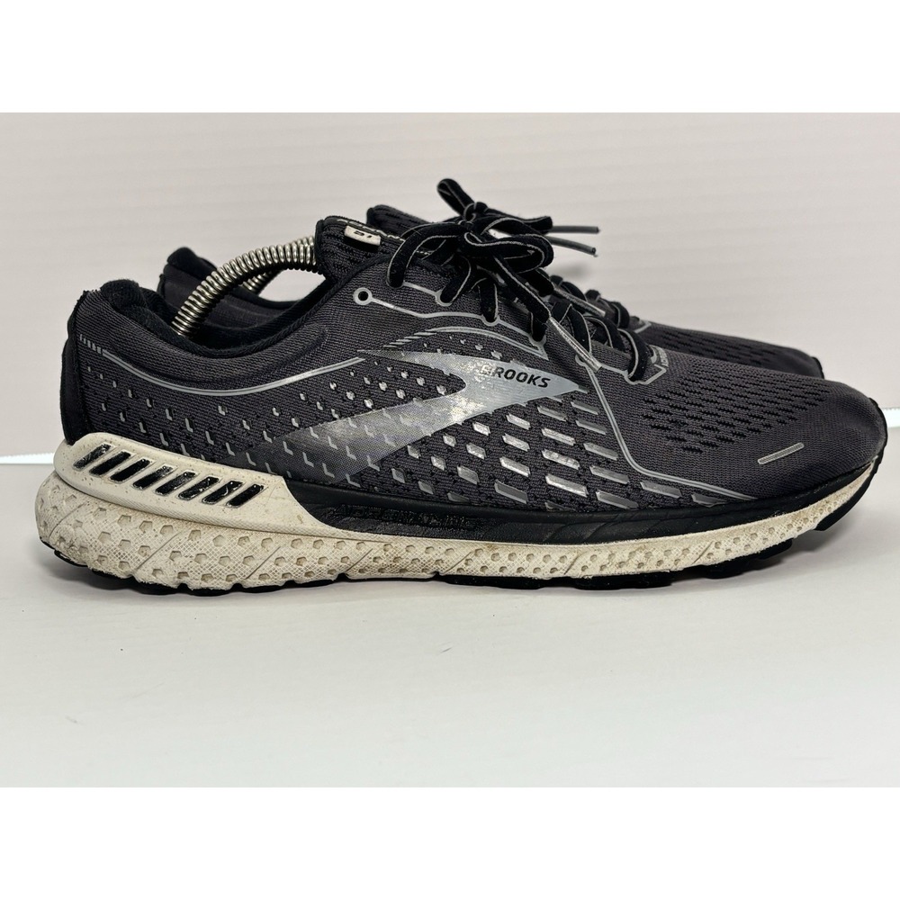 Brooks Adrenaline GTS 21 Mens 9.5 D Black Gray Running Shoes 1103491D093
